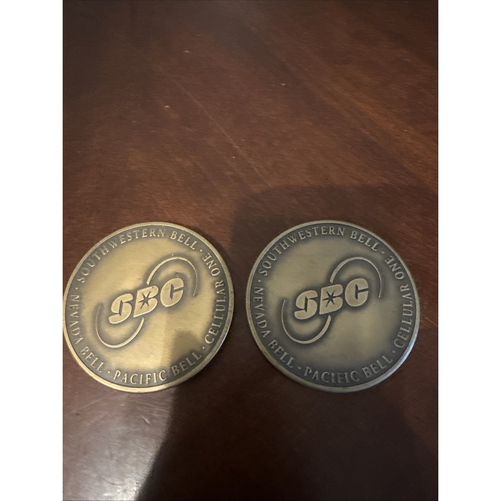 Southwestern Bell Nevada Pacific‎ Employee Medallion 1997 Lot Of 2